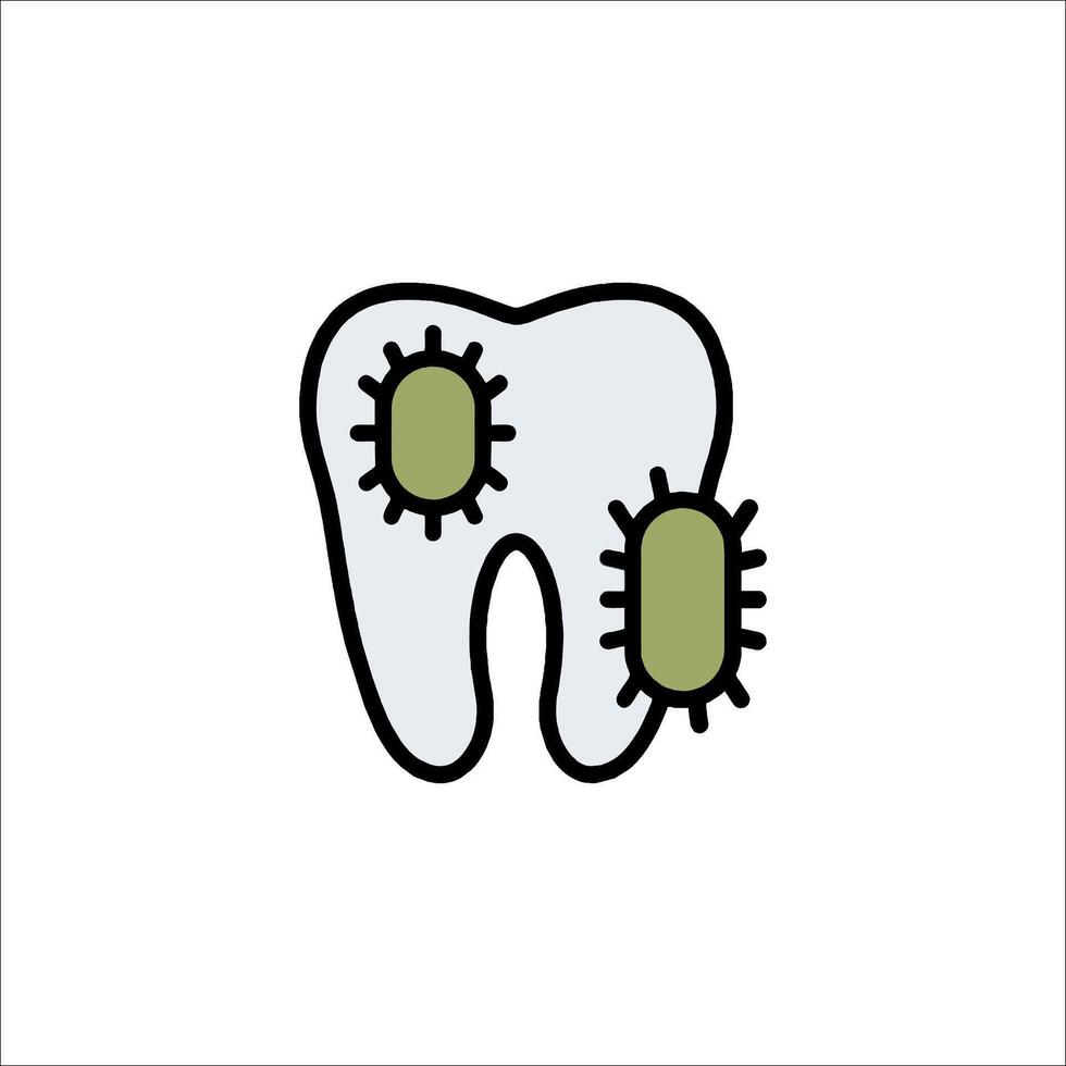 A tooth with a virus on it vector