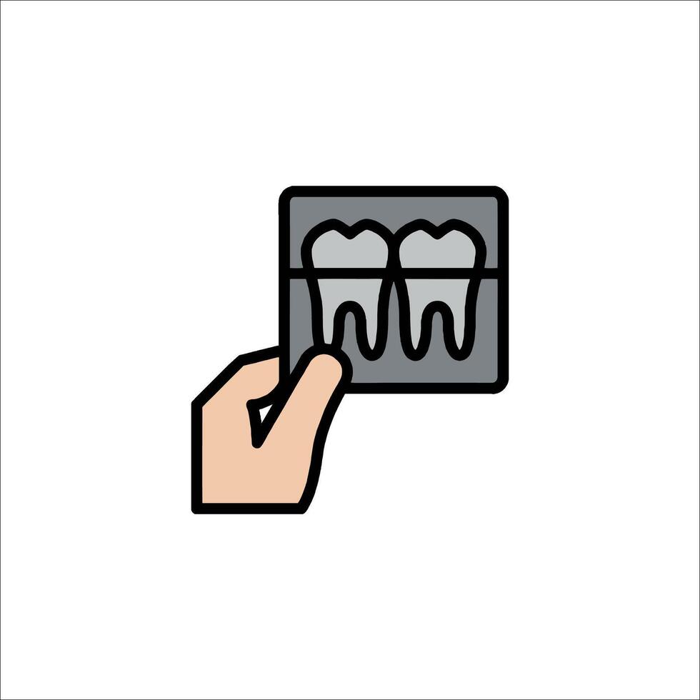 A hand holding a toothbrush icon vector