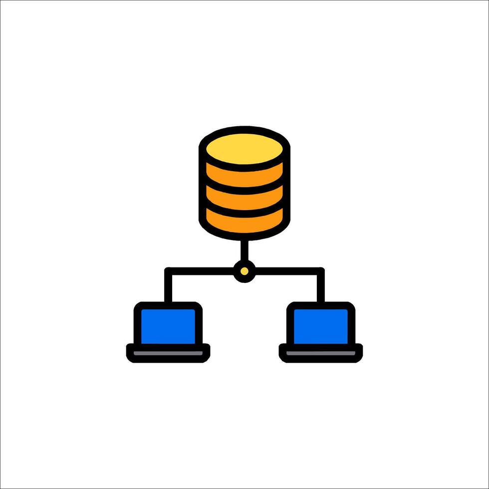 A database icon with two servers connected to each other vector