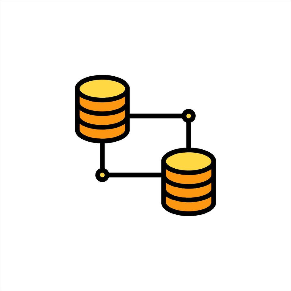 A database icon with two stacks of data vector