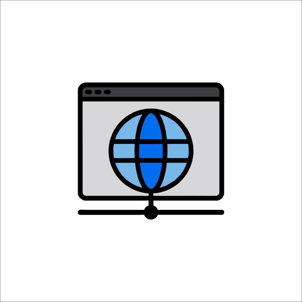 A globe icon on a computer screen vector