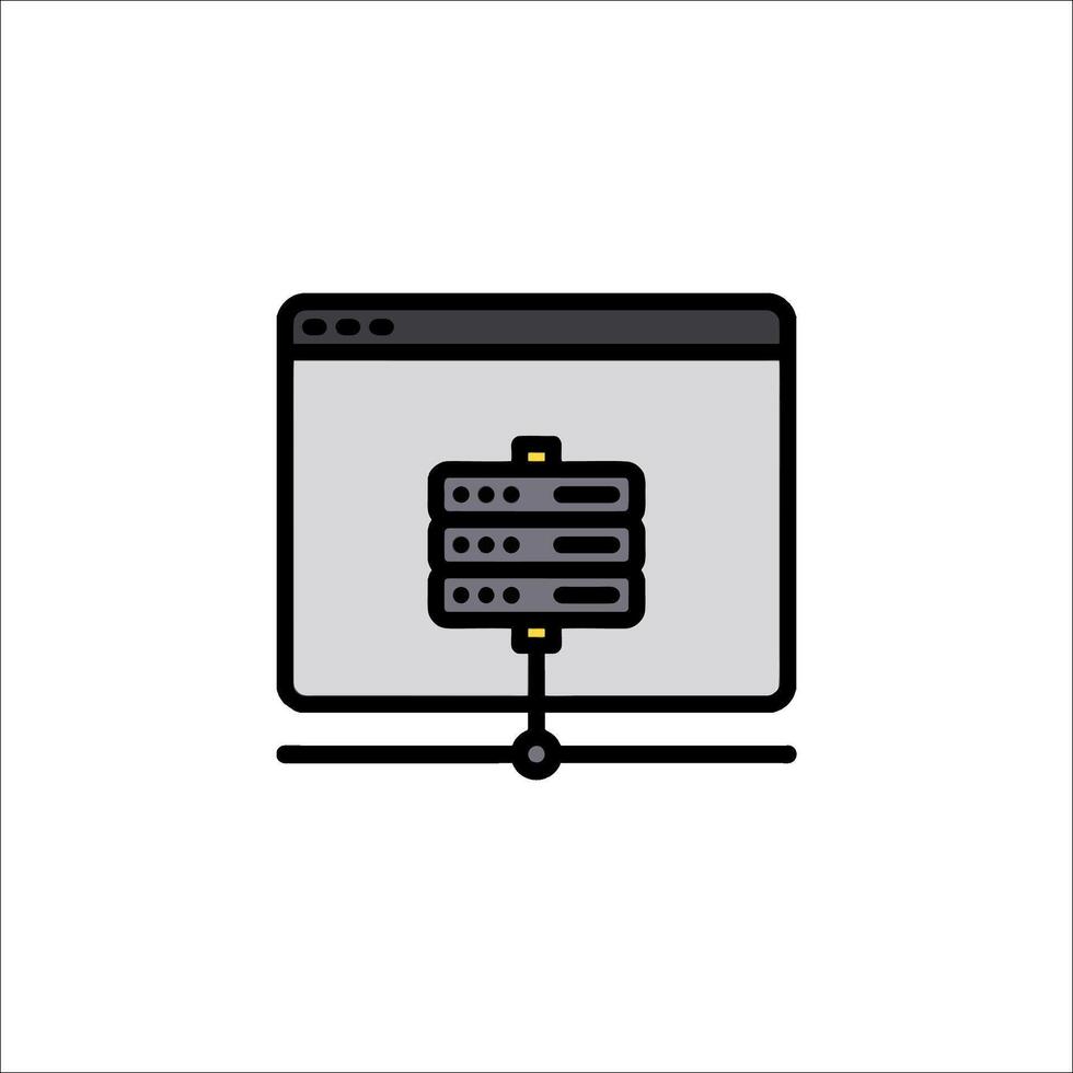 A computer screen with a computer monitor and a computer keyboard vector