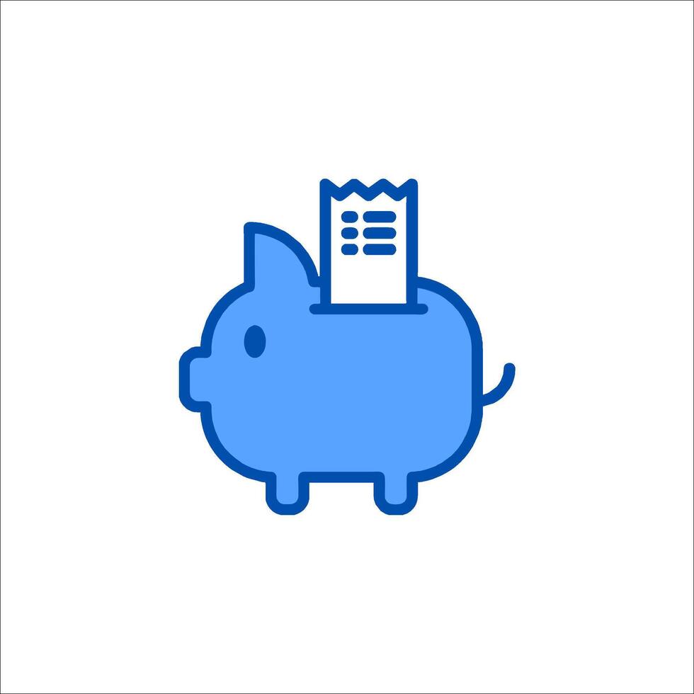 A piggy bank with a checkbook icon vector
