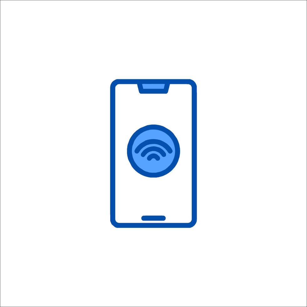 A phone with a wifi icon on it vector