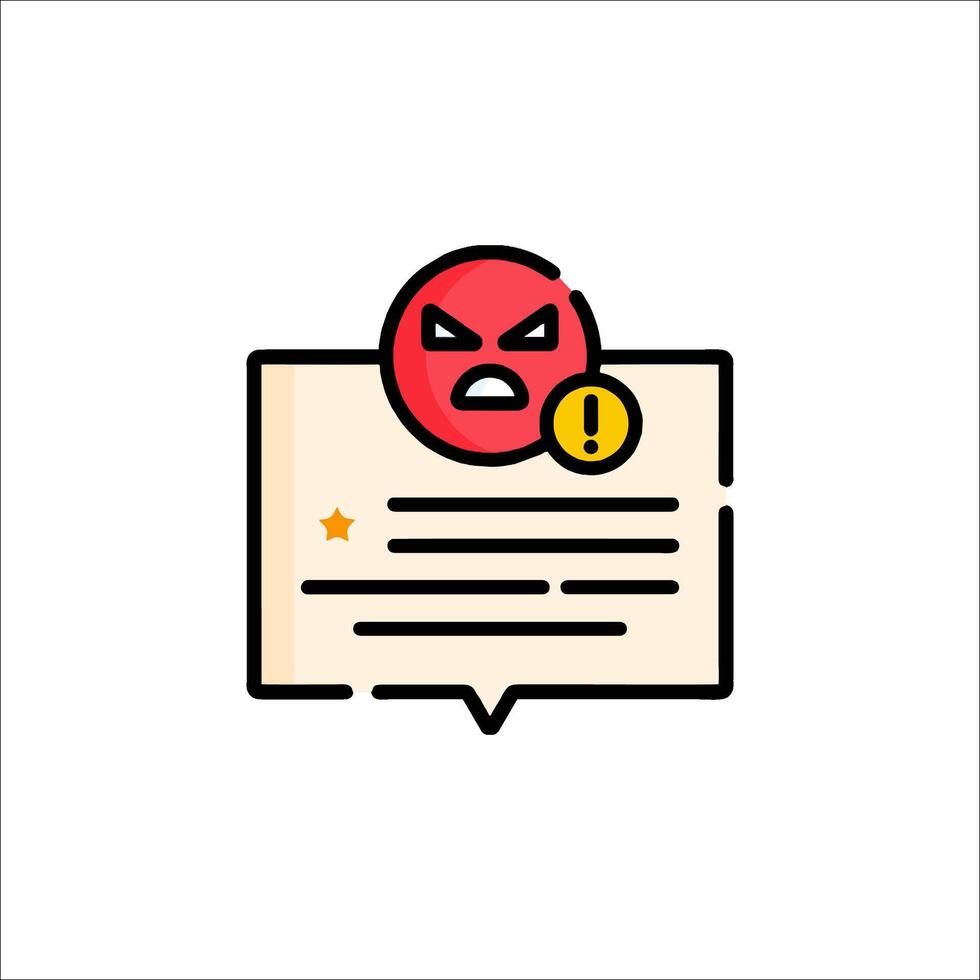 A red angry face icon on a white background vector