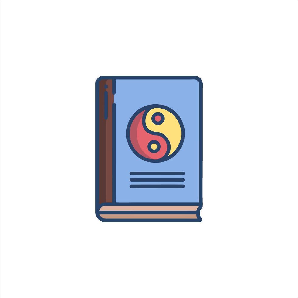 Yin yang symbol on a book icon vector