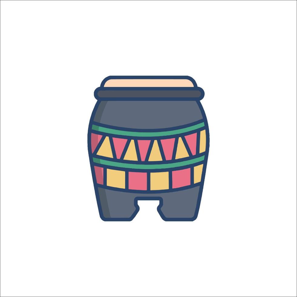 A colorful pot with a lid on it vector