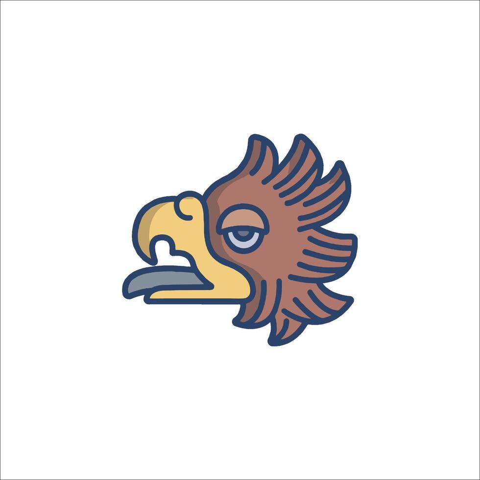 A cartoon eagle head with a long beak vector