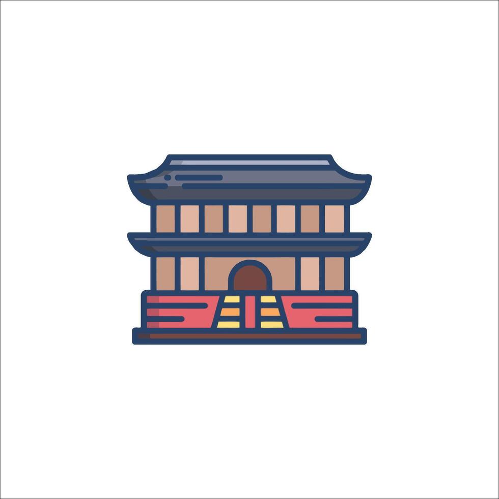 An asian building icon vector