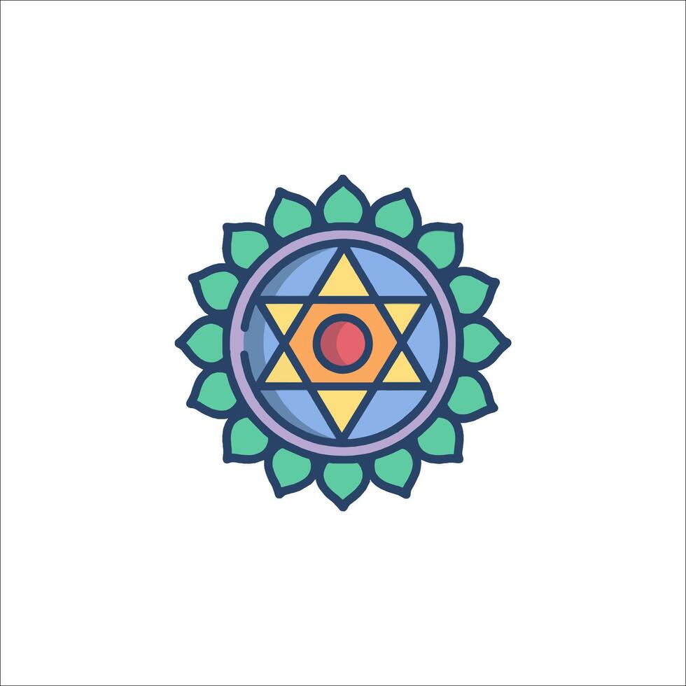 A star of david with a flower in the center vector