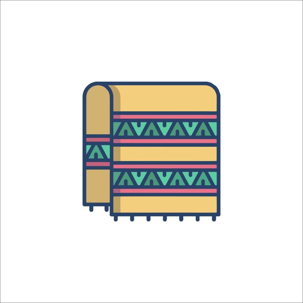A blanket with geometric patterns on it vector