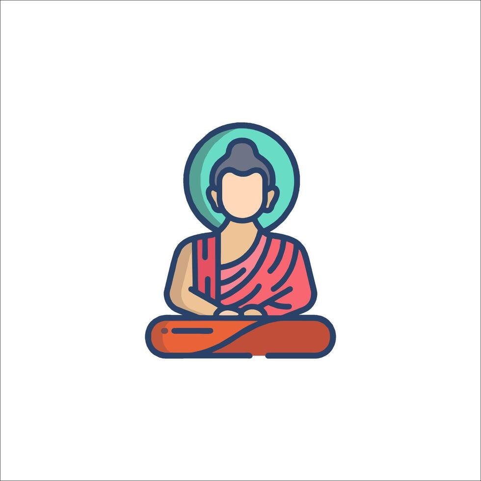 Buddha meditation icon in a line style vector