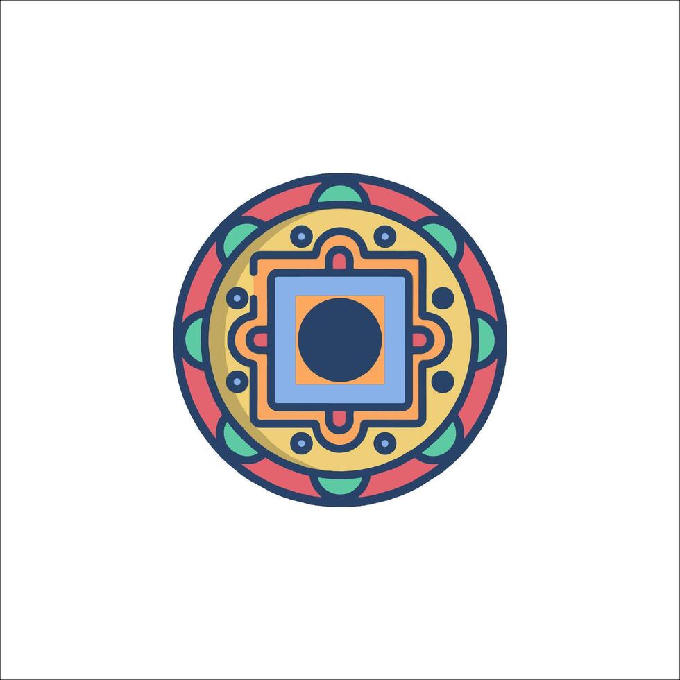 A colorful circular logo with a circle in the center vector