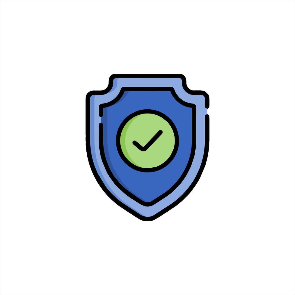 A shield with a tick mark on it vector