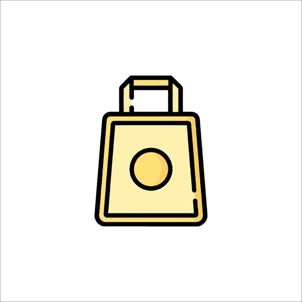 A yellow bag with a yellow circle on it vector