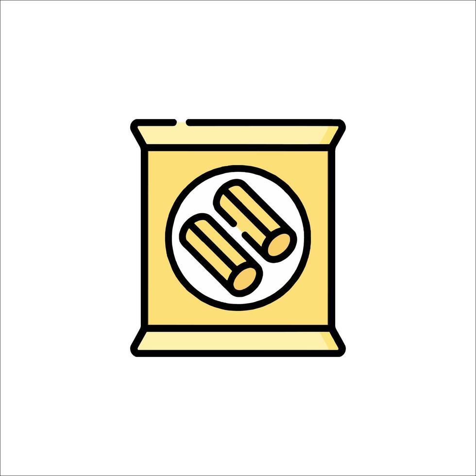 A bag of chips icon on a white background vector