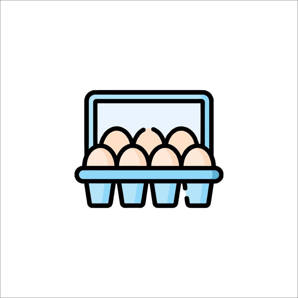 Eggs in a box icon vector
