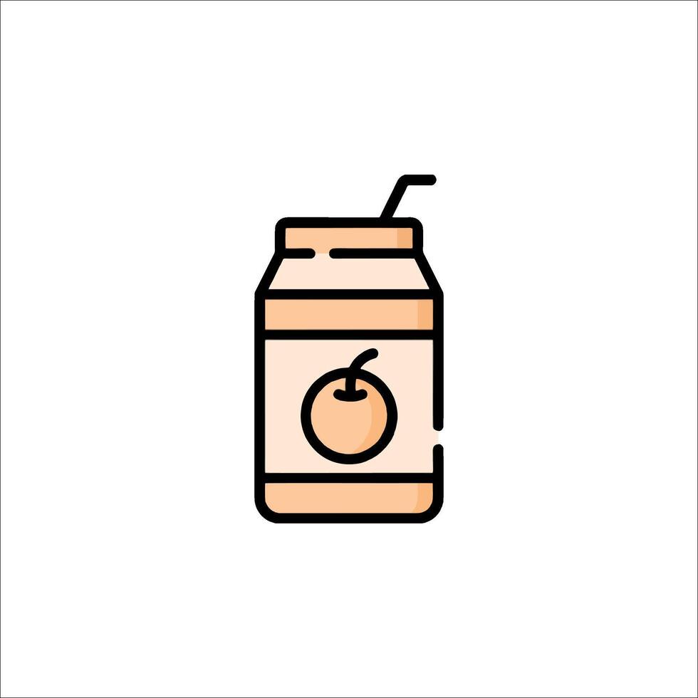 A jar of peanut butter with a straw and an apple vector