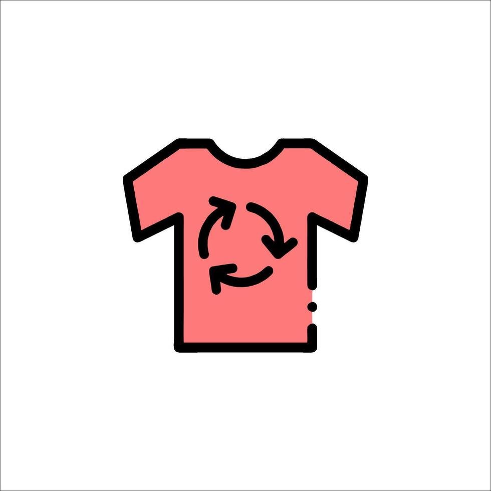 A t - shirt with a circular arrow on it vector