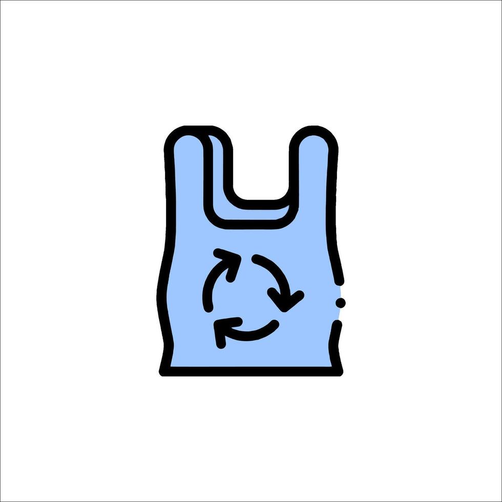 A plastic bag with a recycling symbol on it vector