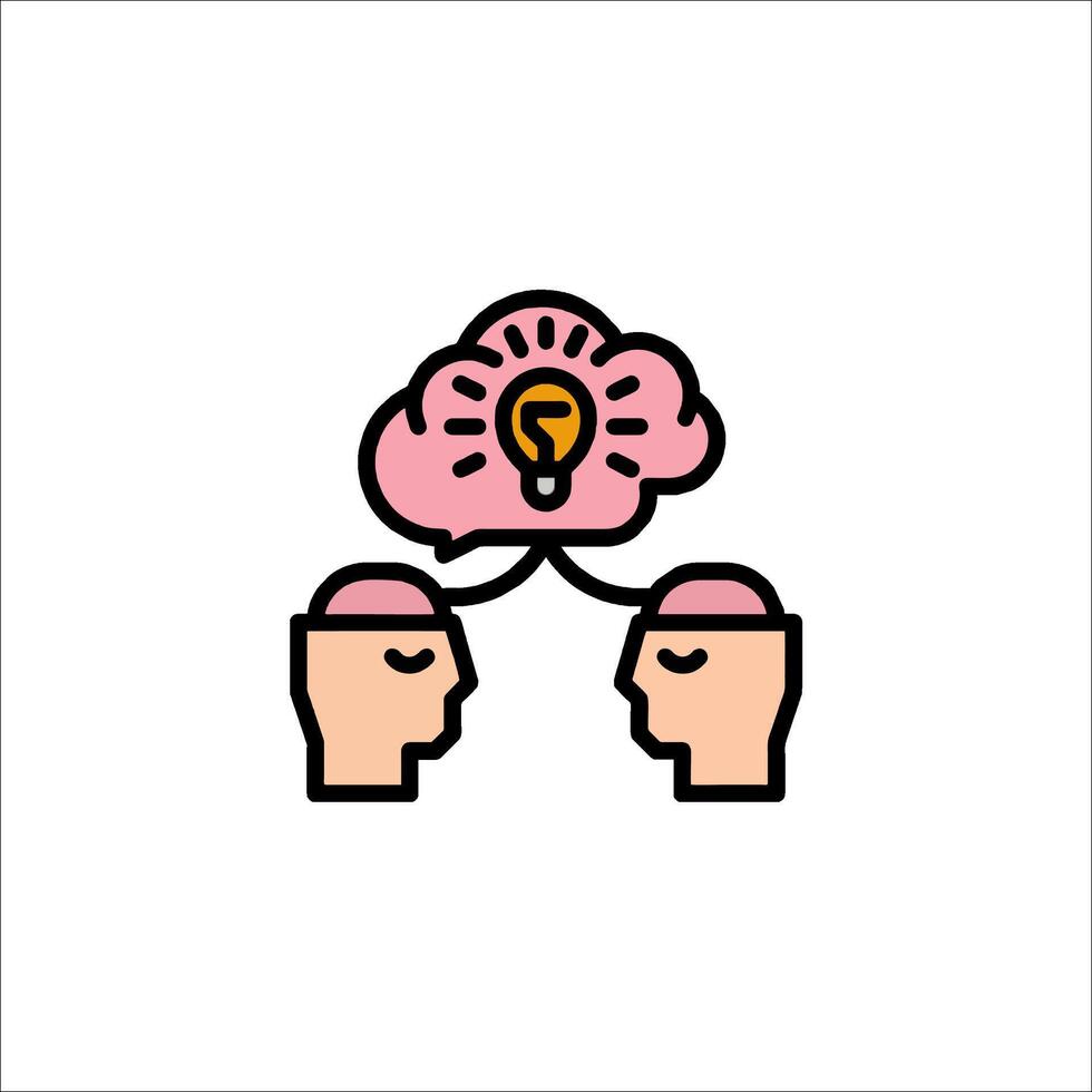 Two people are holding a light bulb above their heads vector