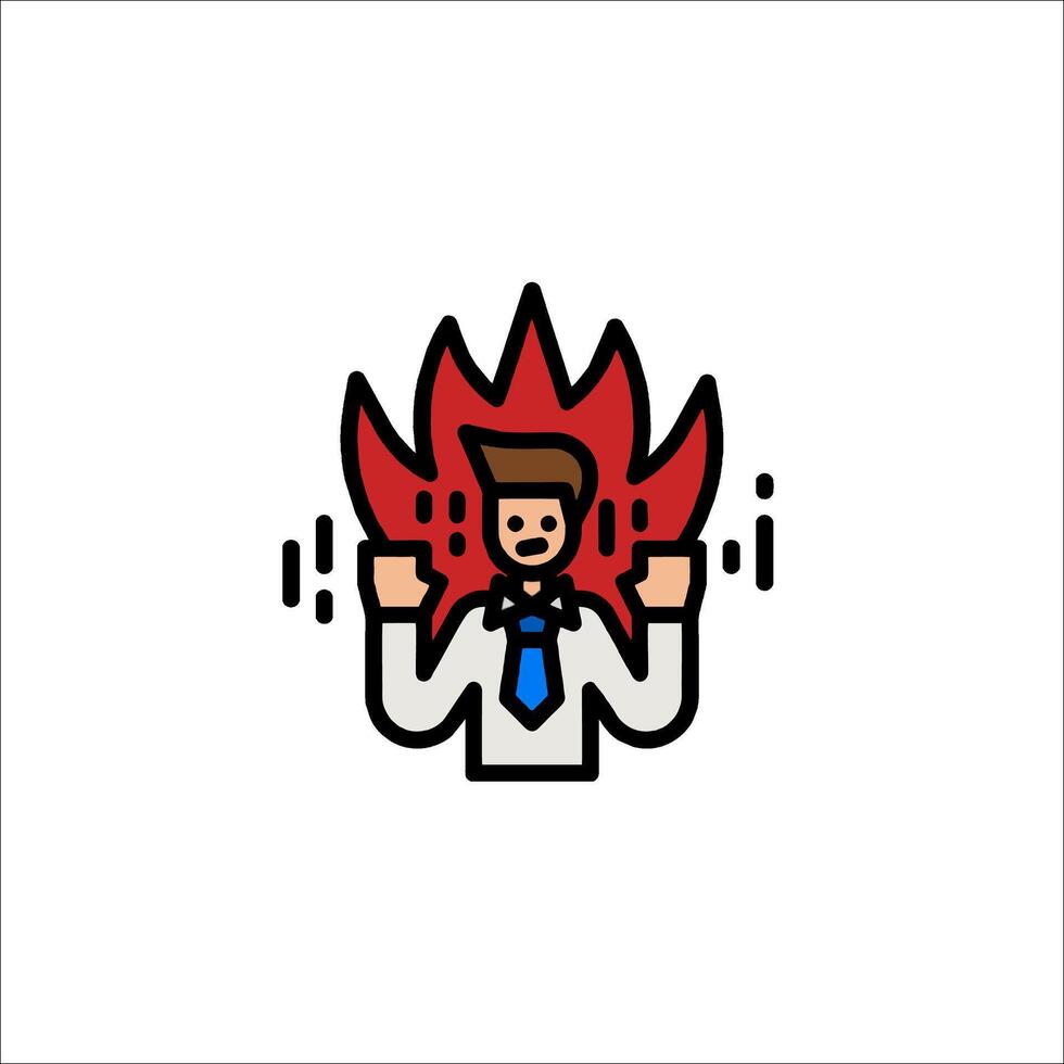 A man with a fire in his hand vector