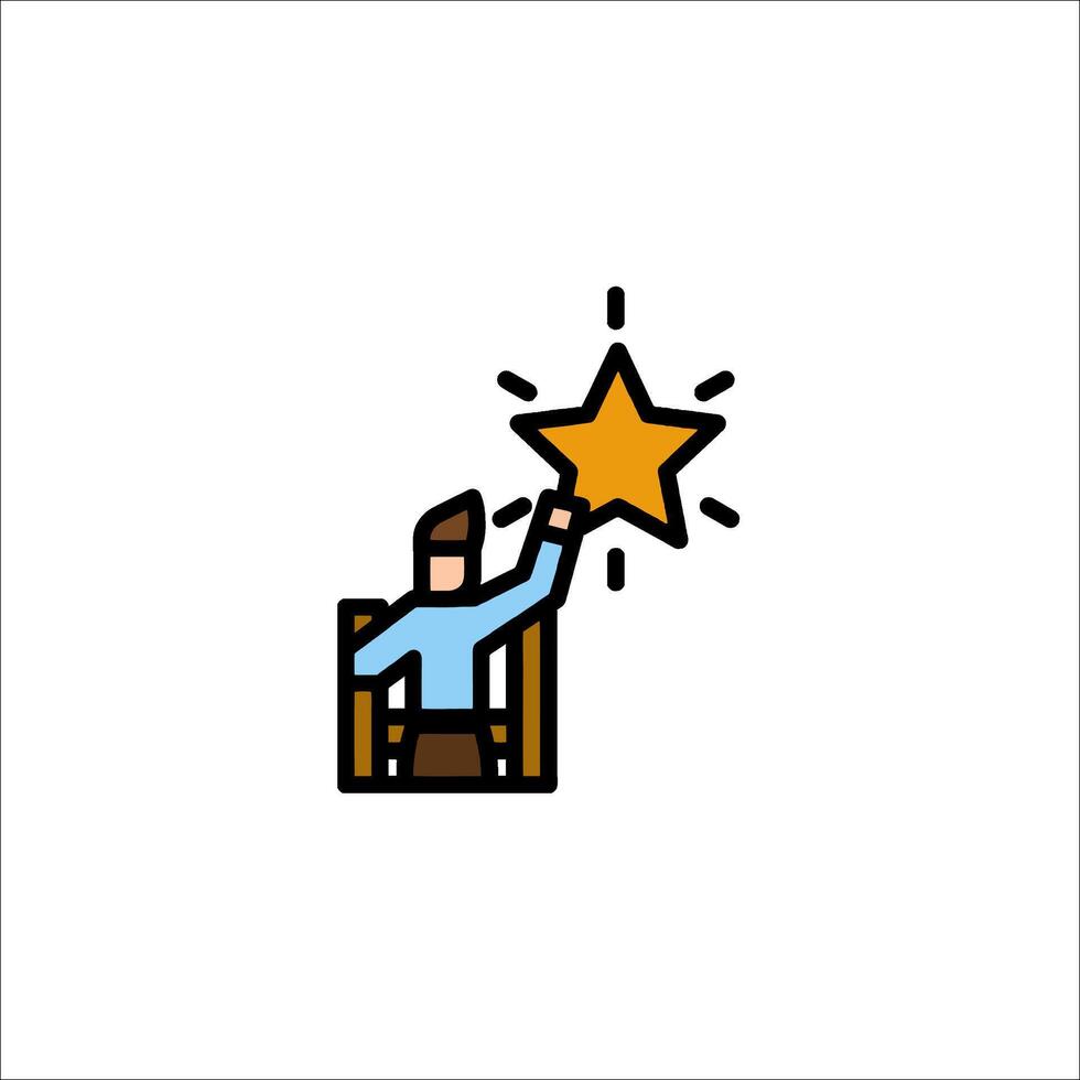 A man is holding a star in his hand vector