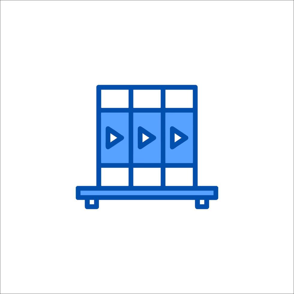 A blue icon of a player vector