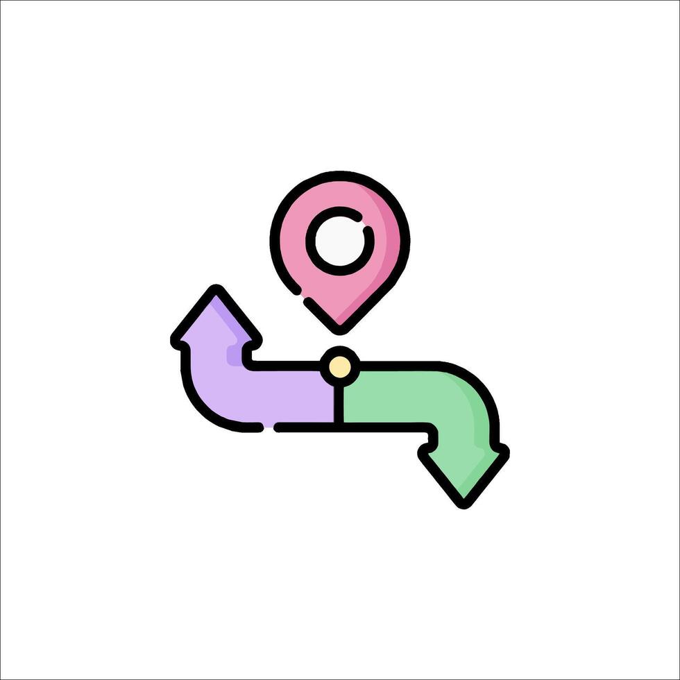 A map pin pointing to a location on a white background vector