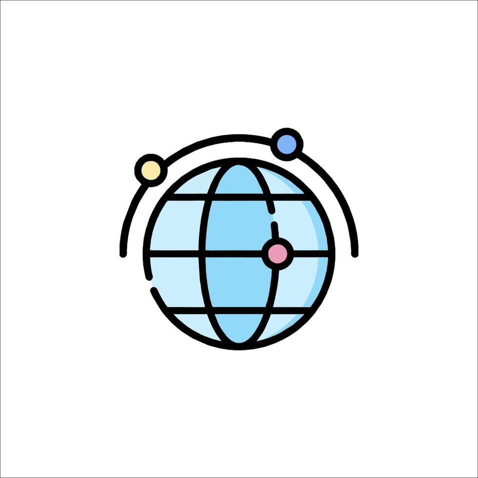A globe with a line drawing of a globe vector