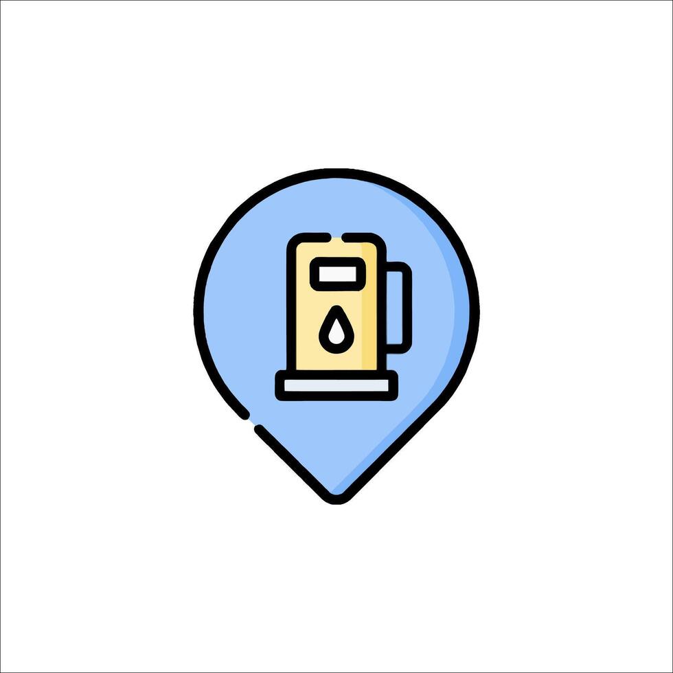 A gas pump icon on a map vector