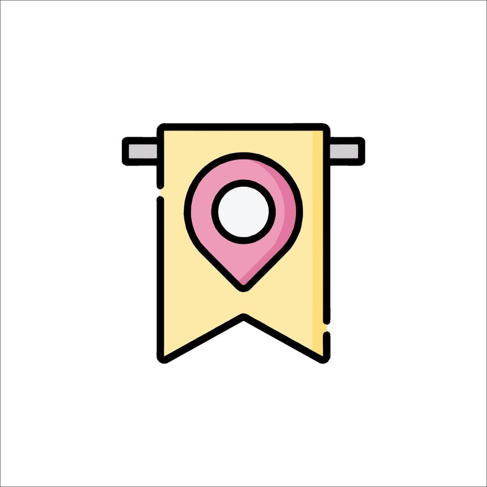 A pin on a map with a location marker vector