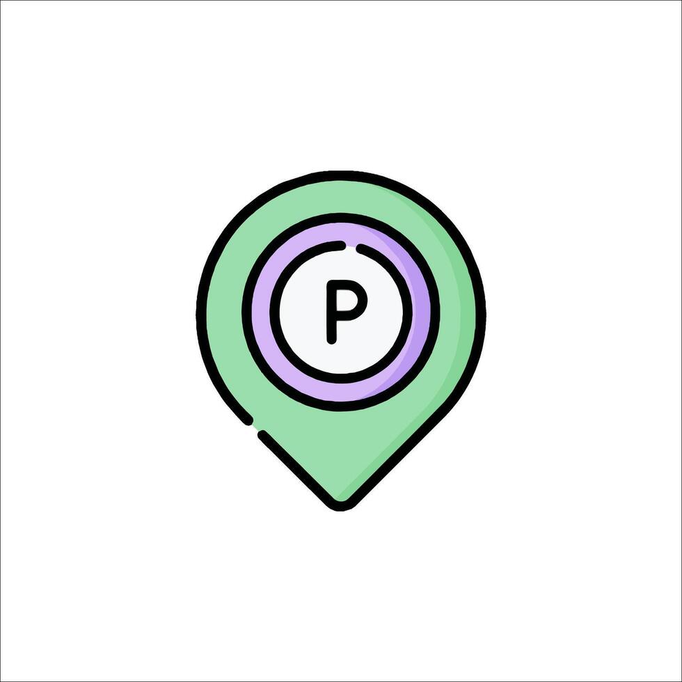 Parking icon with a parking sign vector