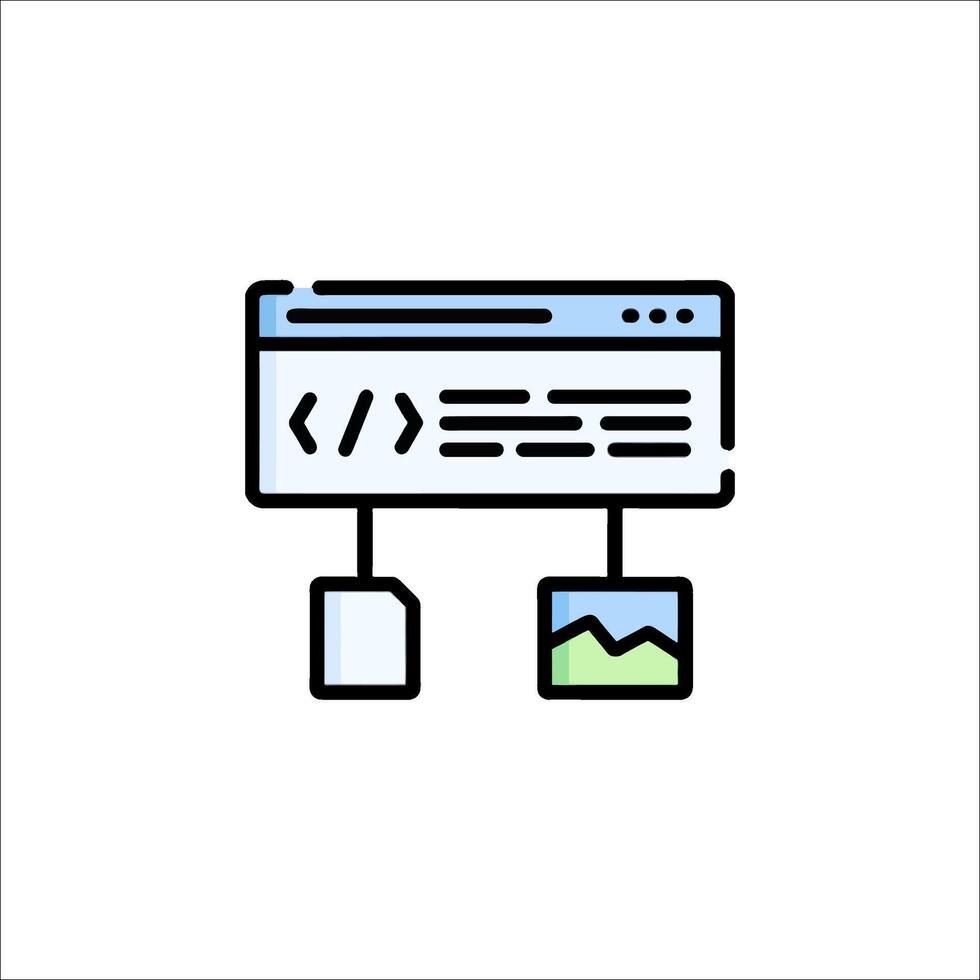 A computer screen with a file icon vector