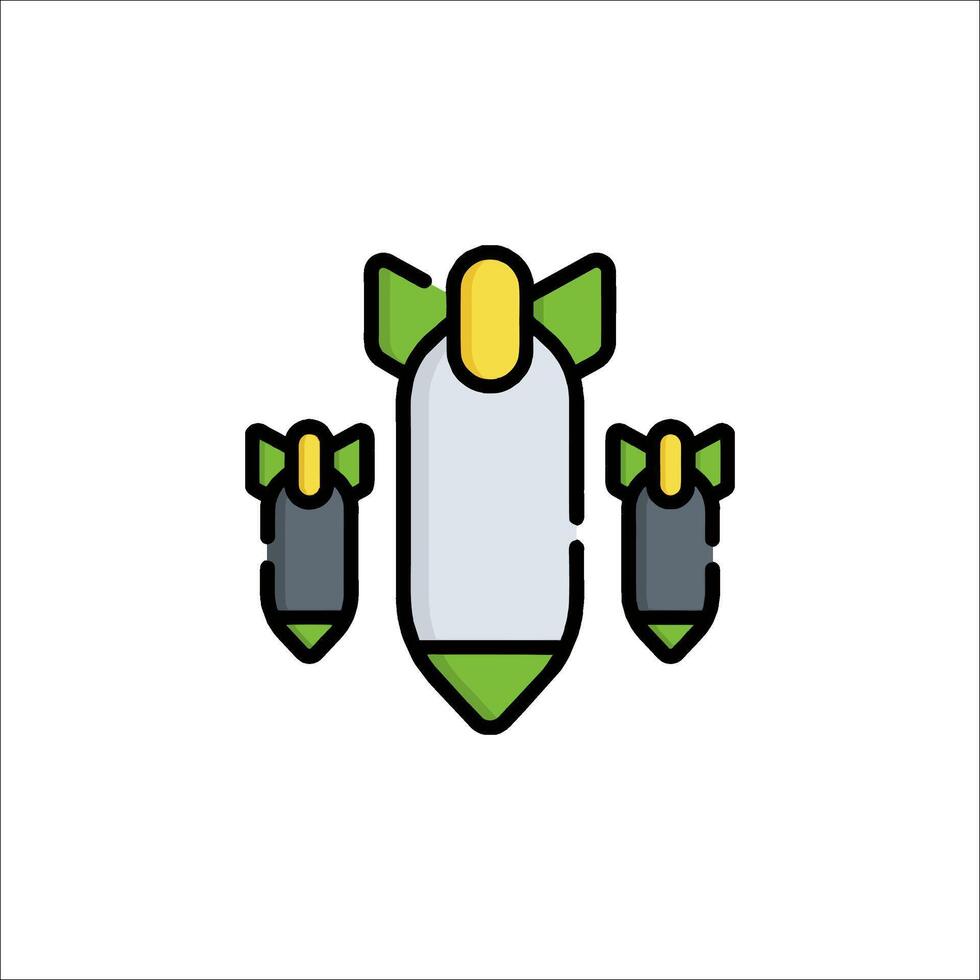 A green and yellow rocket with a bow on it vector