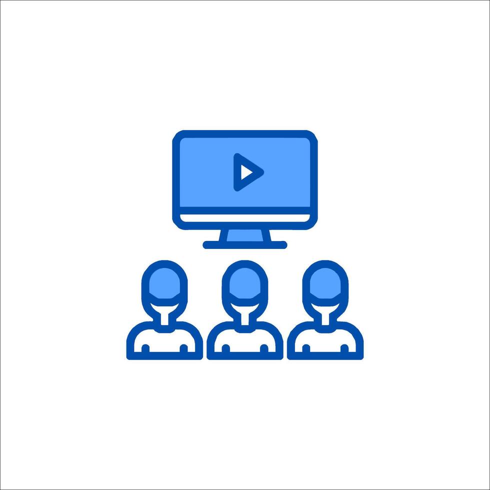 conference icon, line icon, illustration vector