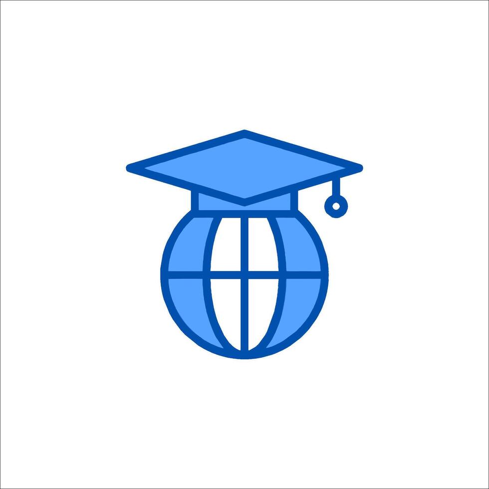 A globe with a graduation cap on it vector