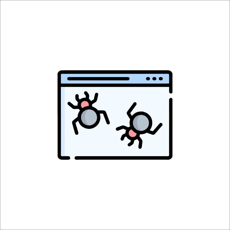 Two spiders on a computer screen with a mouse vector