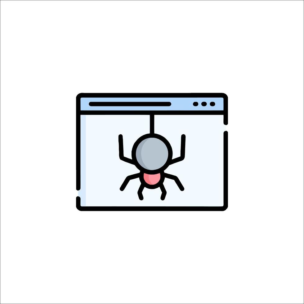 A spider on a computer screen with a white background vector