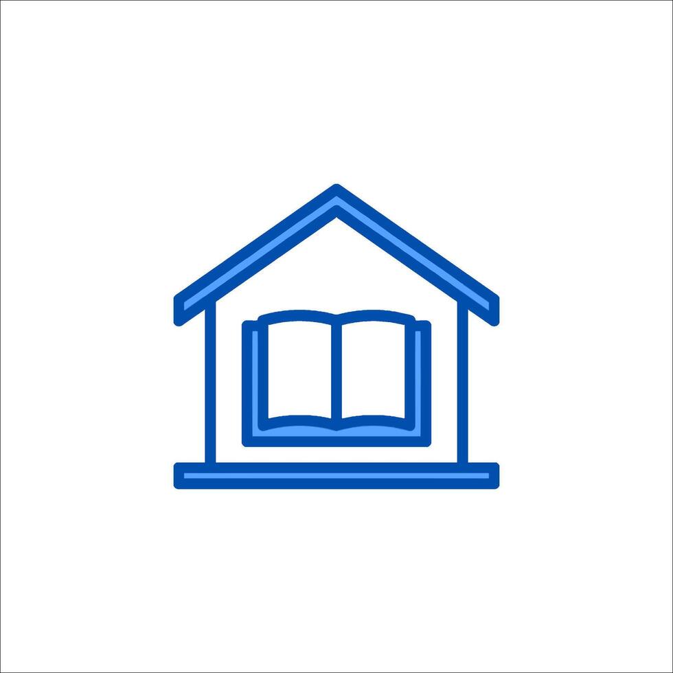 A house with an open book icon vector