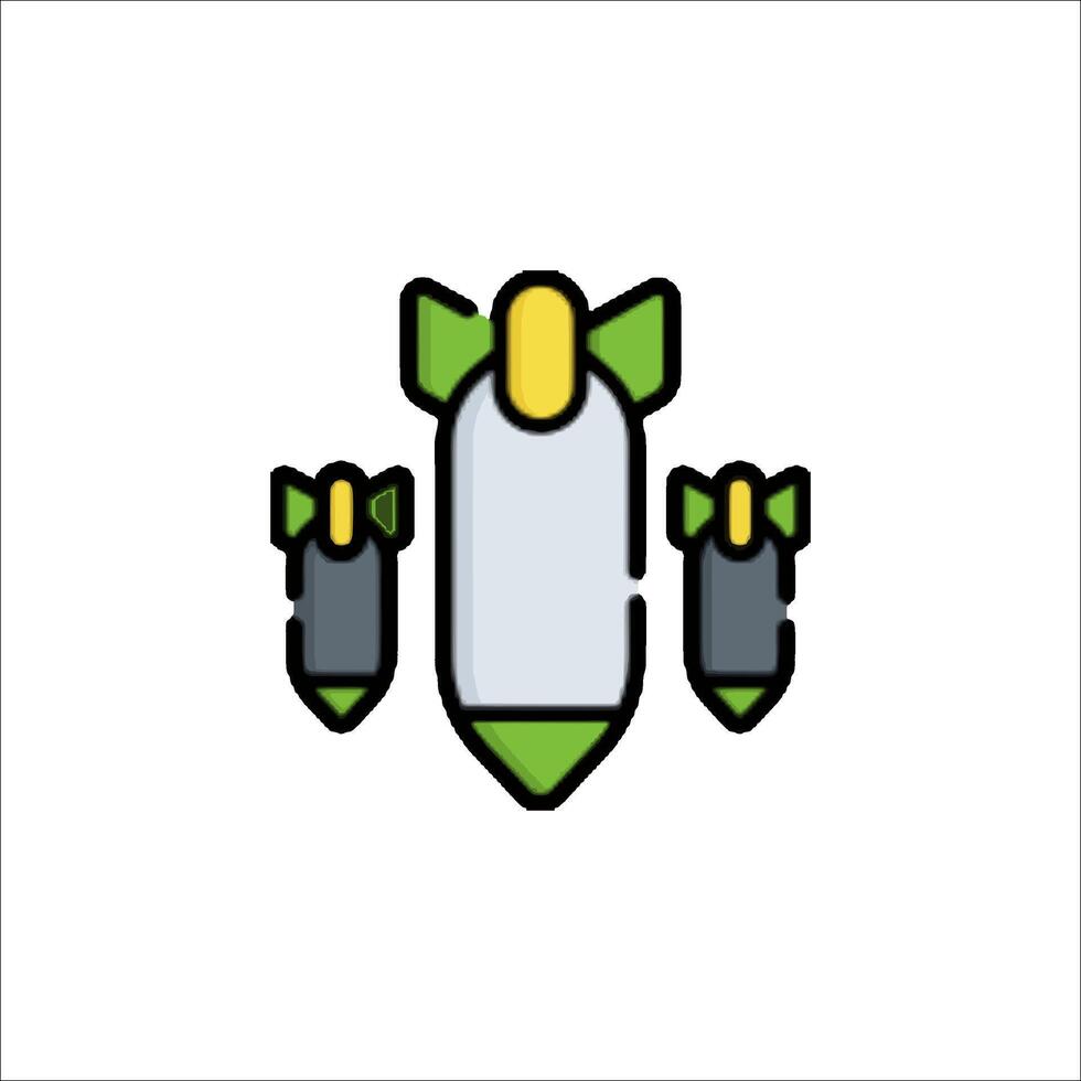 A green and yellow rocket with a bow on it vector