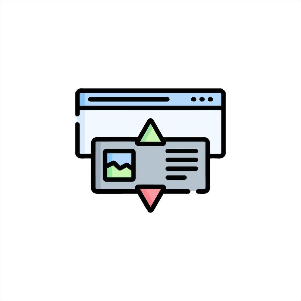 A web page with a picture of a person and a computer vector