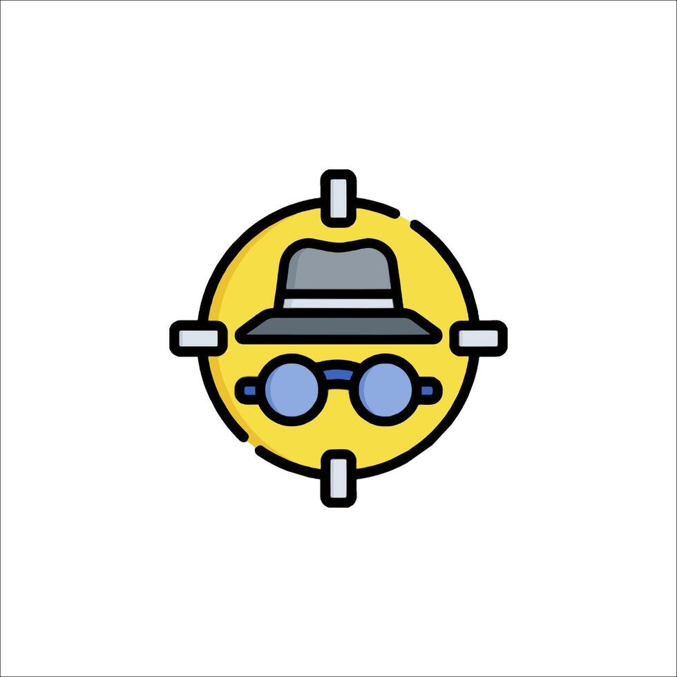 A hat and glasses icon on a white background vector