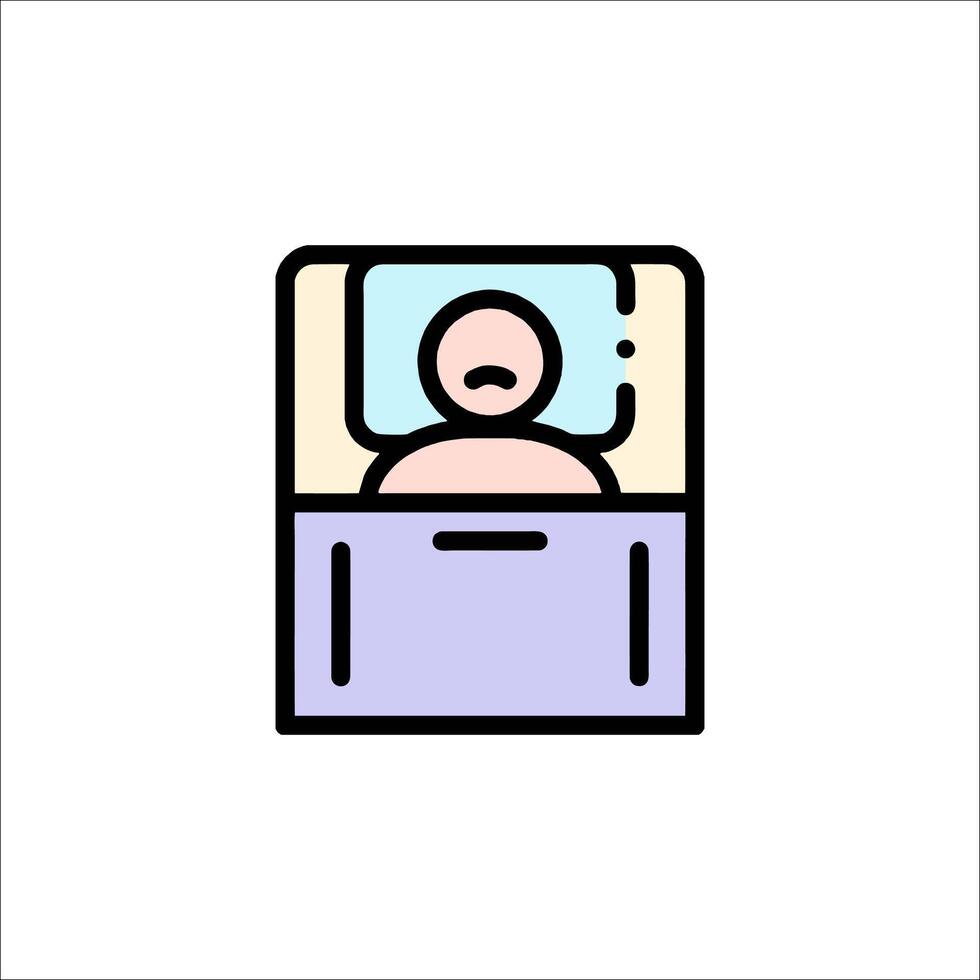 A man in bed with a pillow and a pillow vector