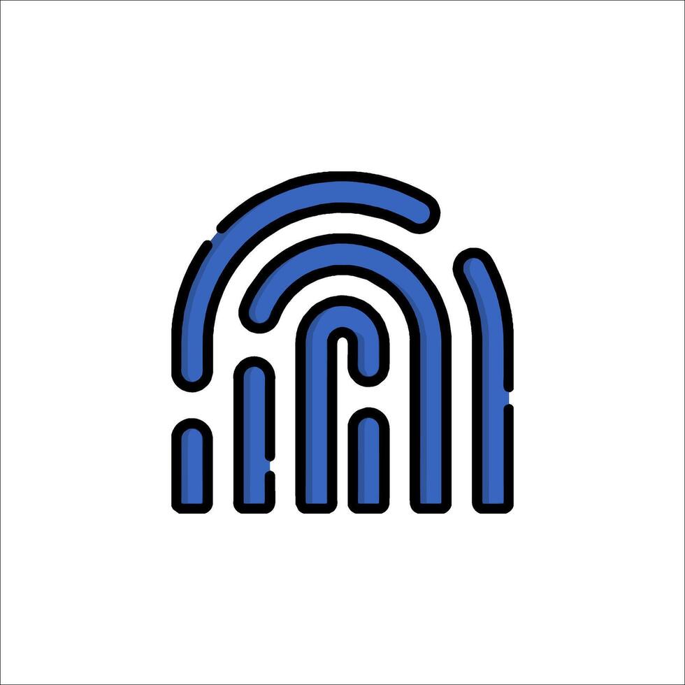A blue fingerprint icon on a white background vector