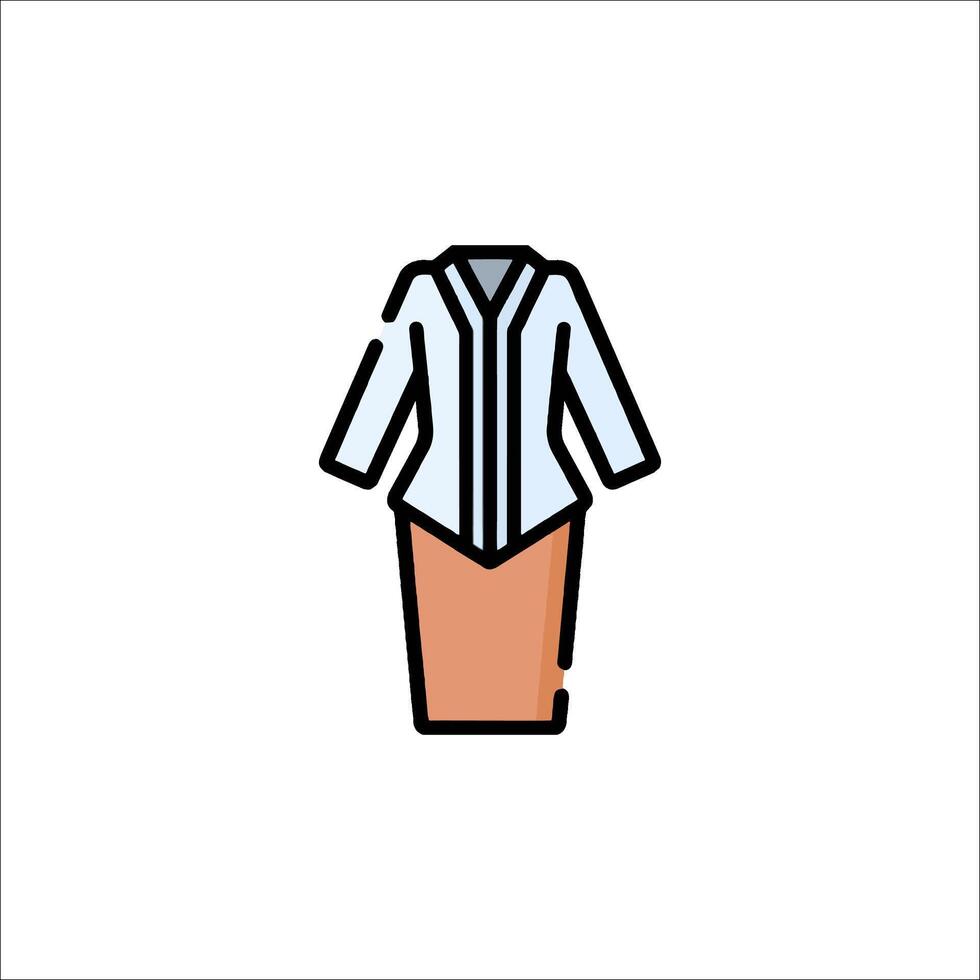 A woman's blouse and skirt icon vector