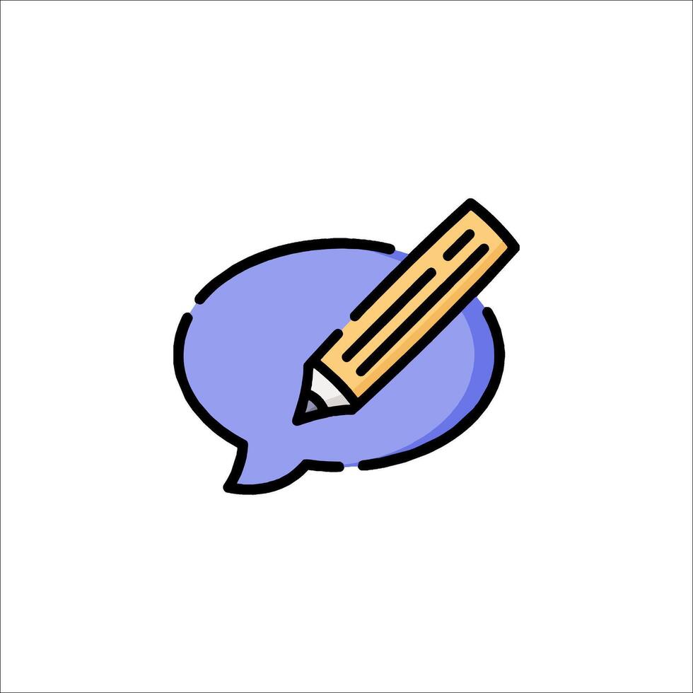 Pencil and speech bubble icon illustration vector