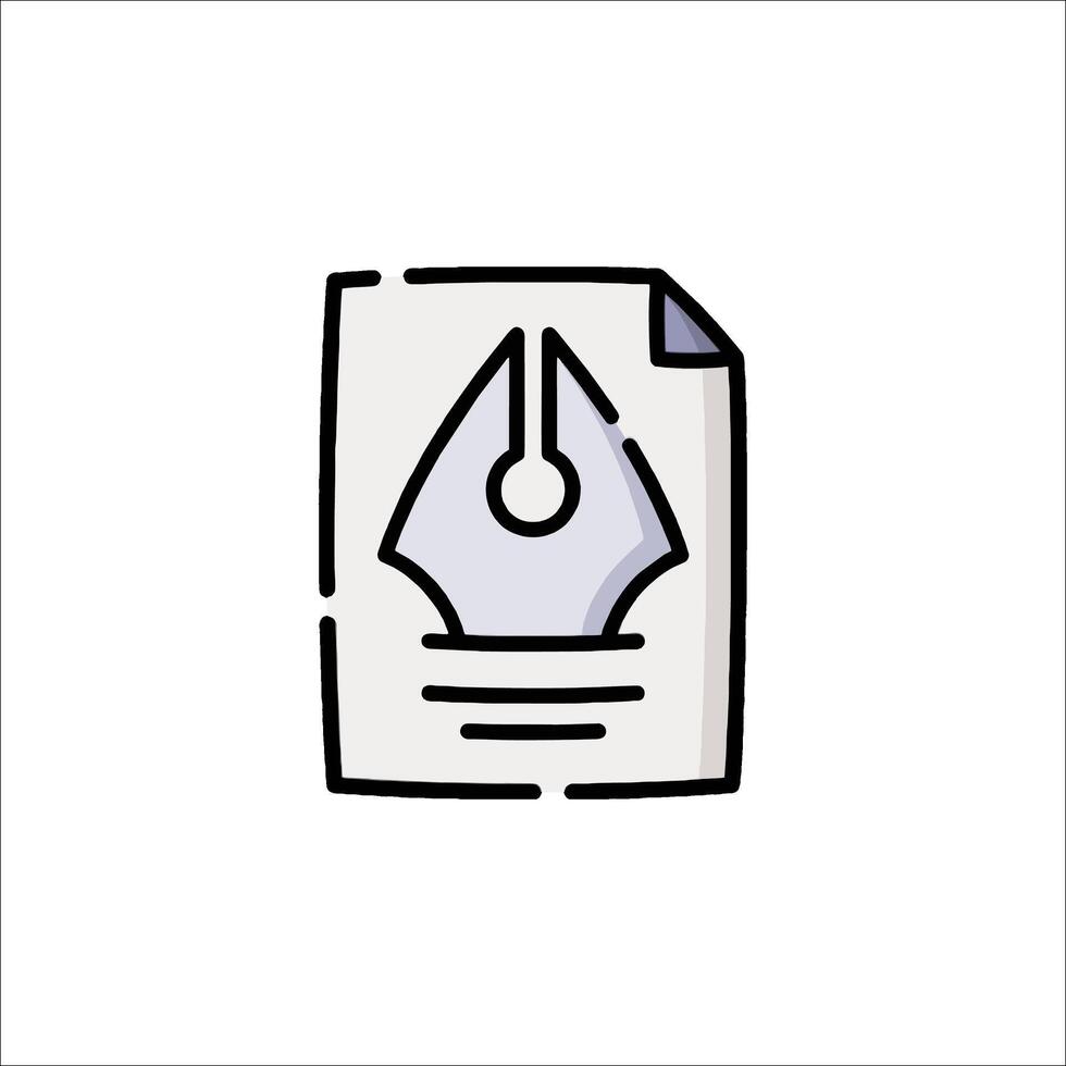 A pen and paper icon on a white background vector