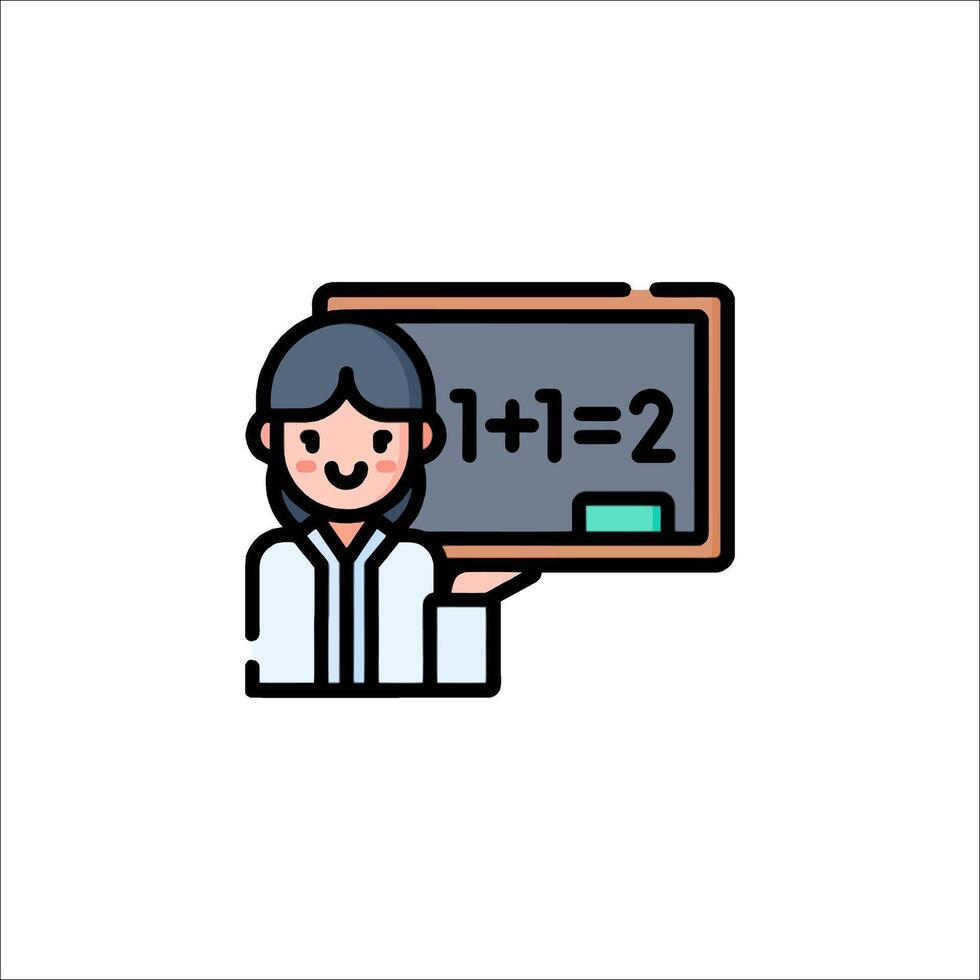 A teacher holding a chalkboard with a number on it vector