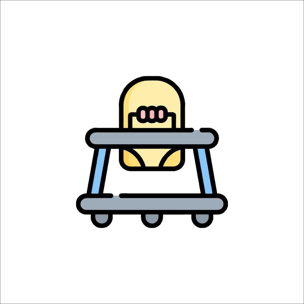 Baby high chair icon illustration vector